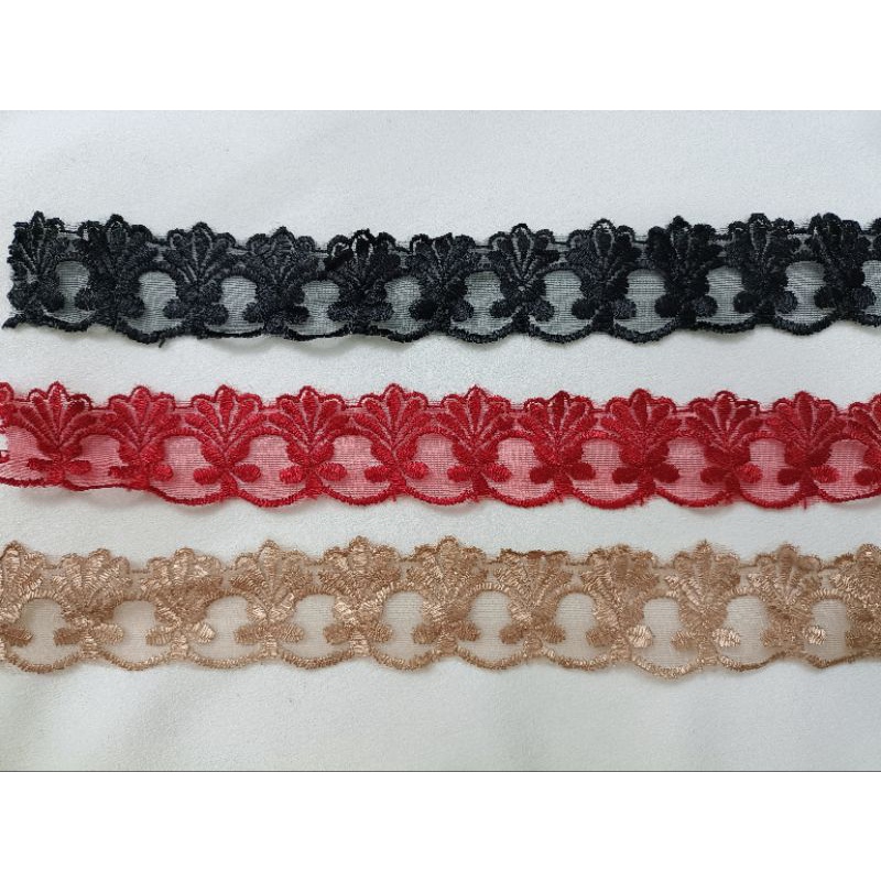 Ren lưới thêu chỉ bóng 4cm