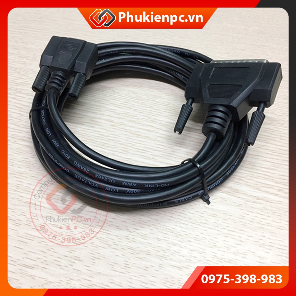 Cáp CNC DB9 cái sang DB25 đực dài 10m. Dùng cho máy CNC công nghiệp. Cáp chuyển đổi cổng COM DB9 Female to DB25 Male