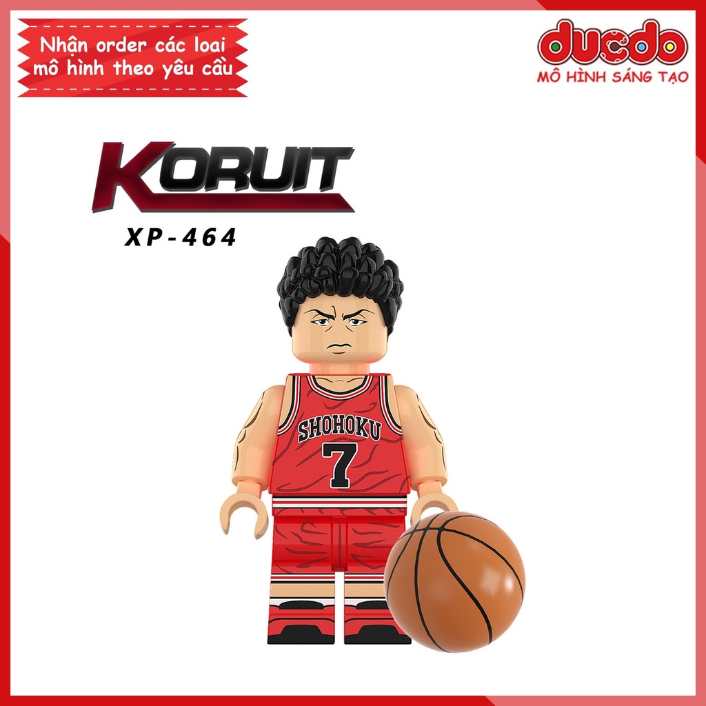 Minifigures Anime Cao thủ bóng rồ Slam Dunk - Đồ chơi Lắp ghép Xếp hình Mini Mô hình Hanamichi Sakuragi KT1060