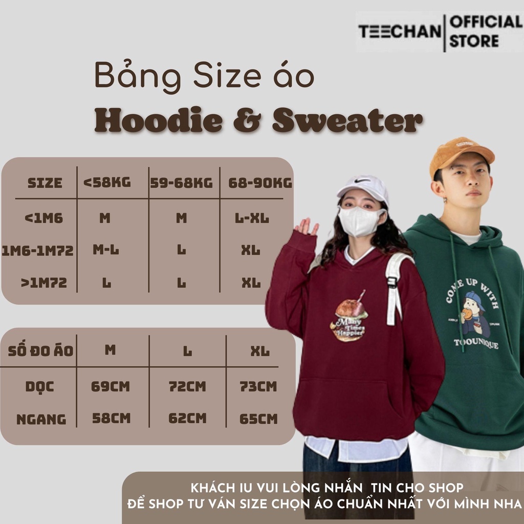 Áo Sweater Nam Nữ mã HD514 TEECHAN dài tay Unisex Basic phong cách Hàn quốc