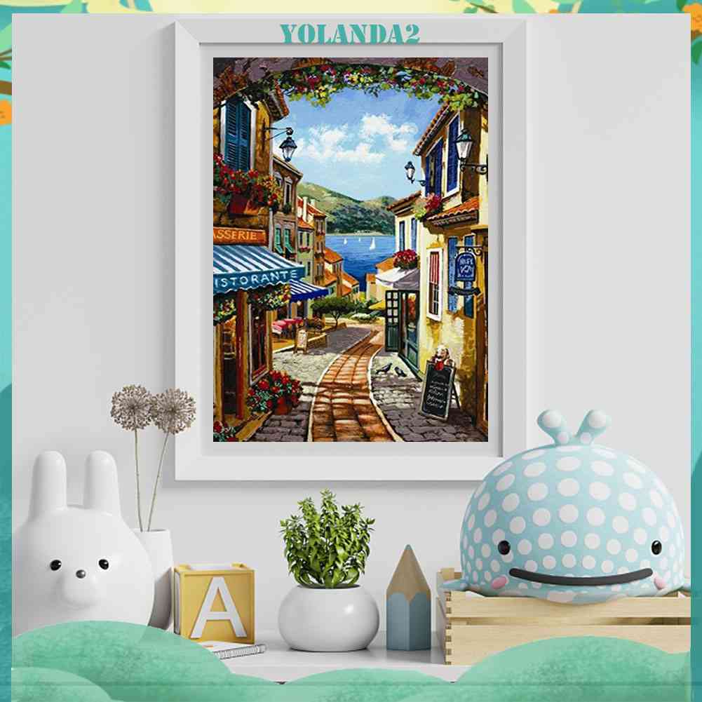 Bộ Tranh Đính Đá 5D Tự Làm Hình Đô Thị Haijing 2 Trong Một Trang Trí Nhà Cửa