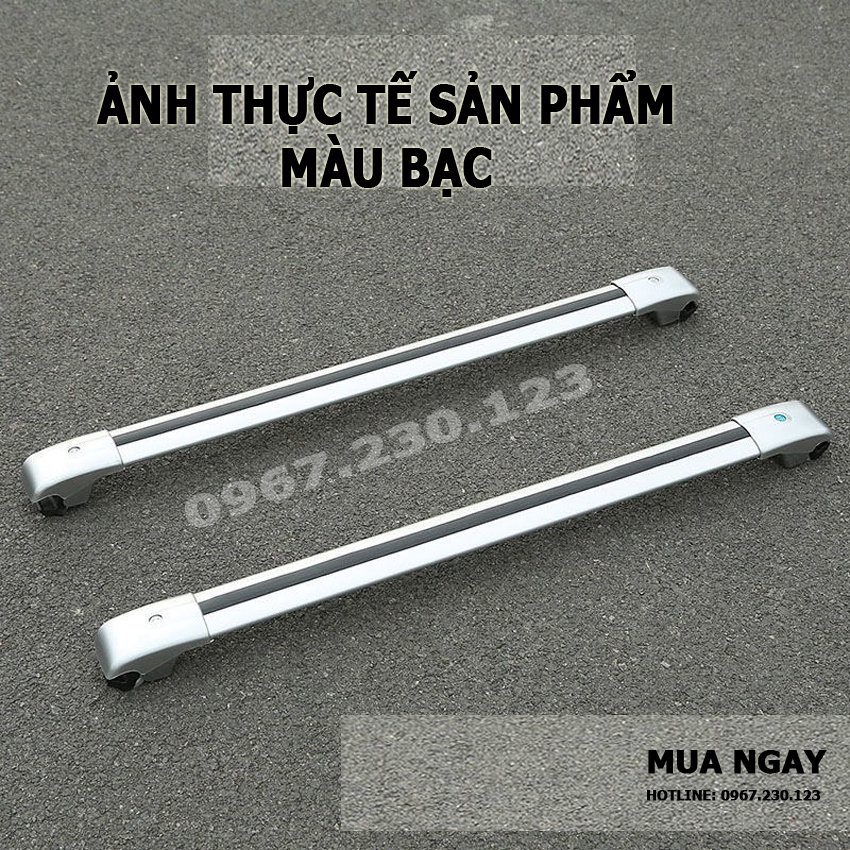Hai cây giá nóc ngang có khóa dành cho ô tô đã có 2 cây dọc có khe hở trên nóc xe