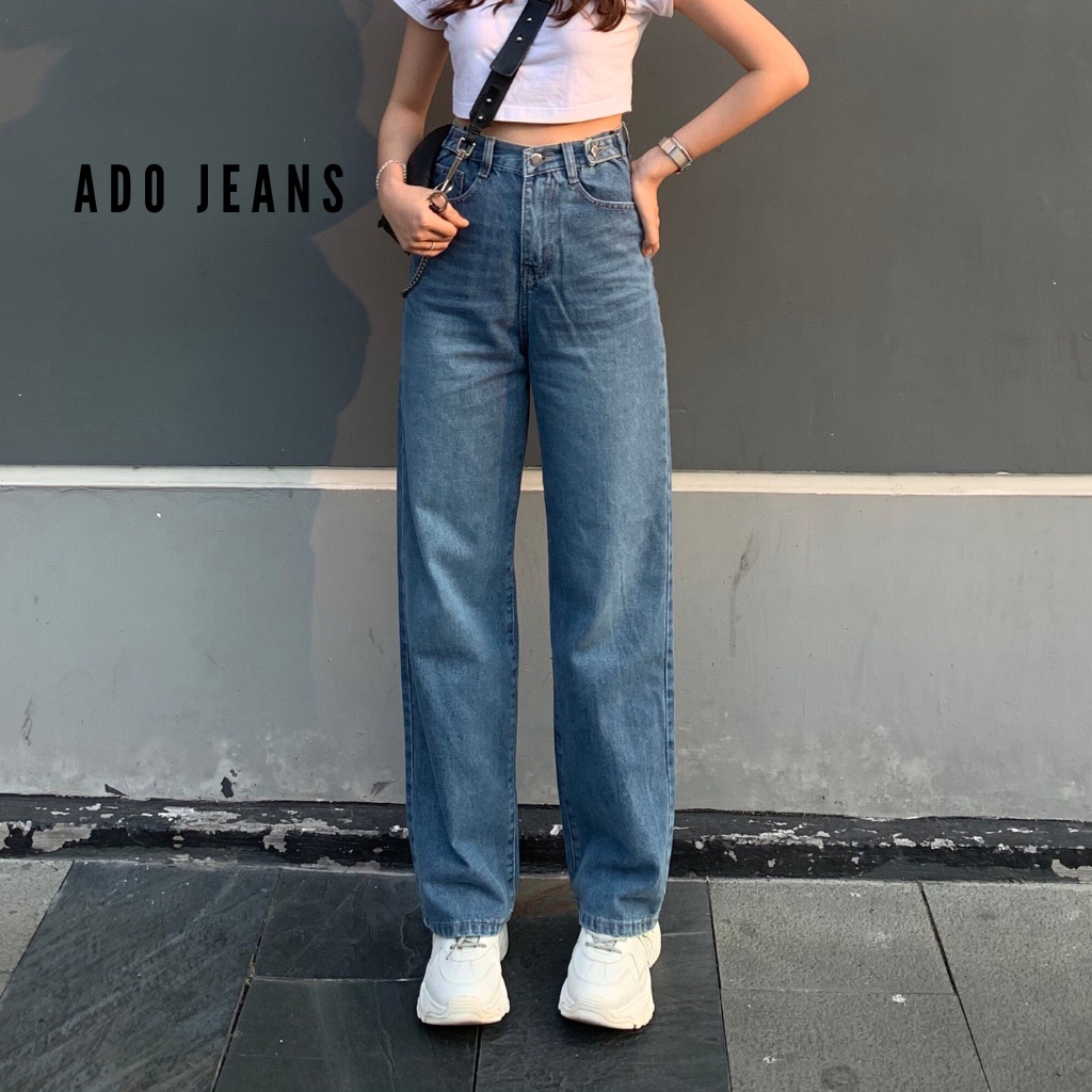 Quần Jean Ống Rộng SIMPLE JEAN Lưng Cao Unisex (DJ1301)