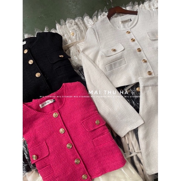 SET DẠ TWEED CÚC ĐỒNG TÚI HỘP KÈM CHÂN VÁY SDTCDT