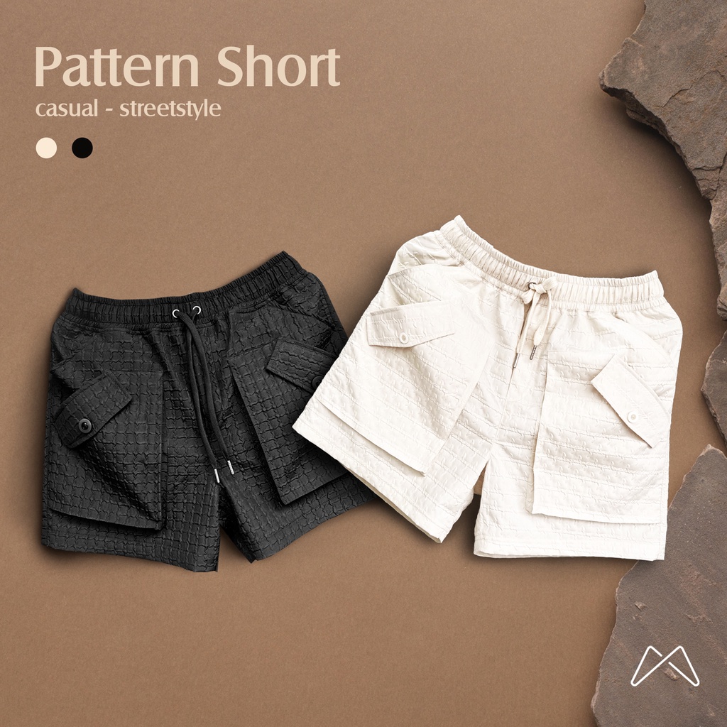 Quần short nam túi hộp MIDAS có họa tiết dập nổi lạ mắt, form rộng rãi thoải mái, pattern short