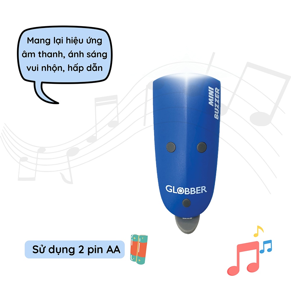 Bộ tín hiệu còi đèn Globber Mini Buzzer – Xanh dương