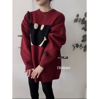 Áo len đỏ mặt cười Bầu Bé