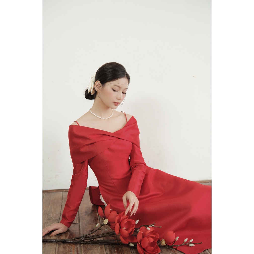 ÁO DÀI MỘC LAN - ÁO DÀI TẾT THIẾT KẾ NƠ TRỄ VAI TRẺ TRUNG, NHẸ NHÀNG BY CHERINE