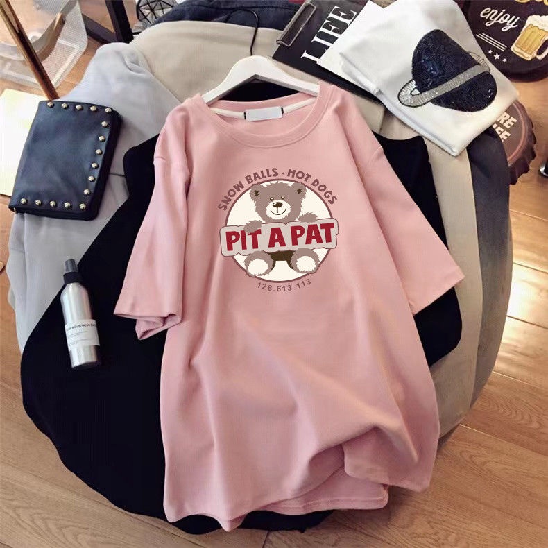 @ Hyh Shengzi Áo Thun Cotton Ngắn Tay Màu Trơn Mùa Hè Kích Thước Lớn Cho Bà Bầu Mặc Vào Mùa Hè