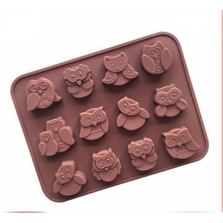 Khuôn silicon hình cú mèo 12 ô
