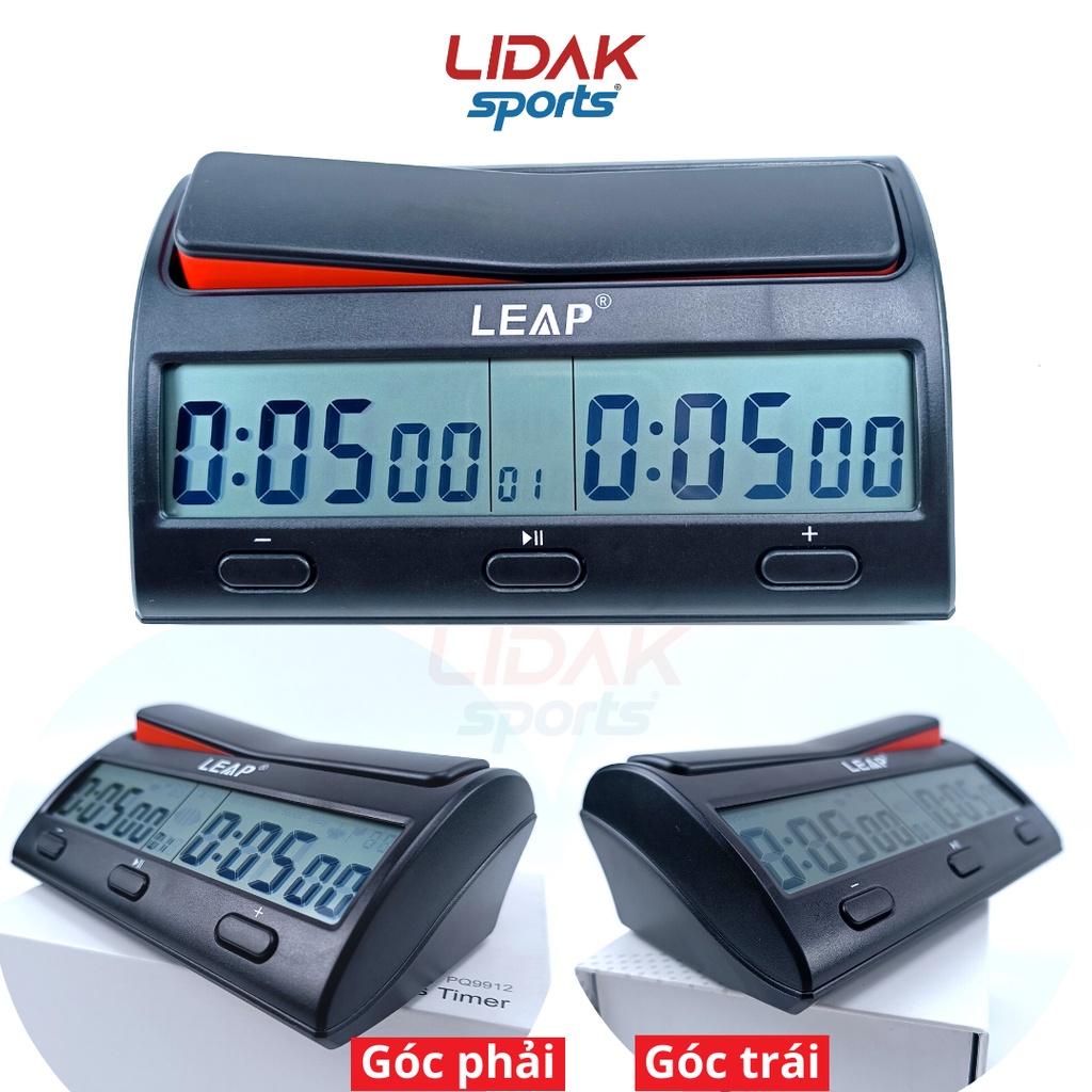 Đồng hồ thi đấu cờ vua, cờ tướng LEAP PQ9912 bấm giây đếm ngược thời gian thi đấu - LIDAK SPORT