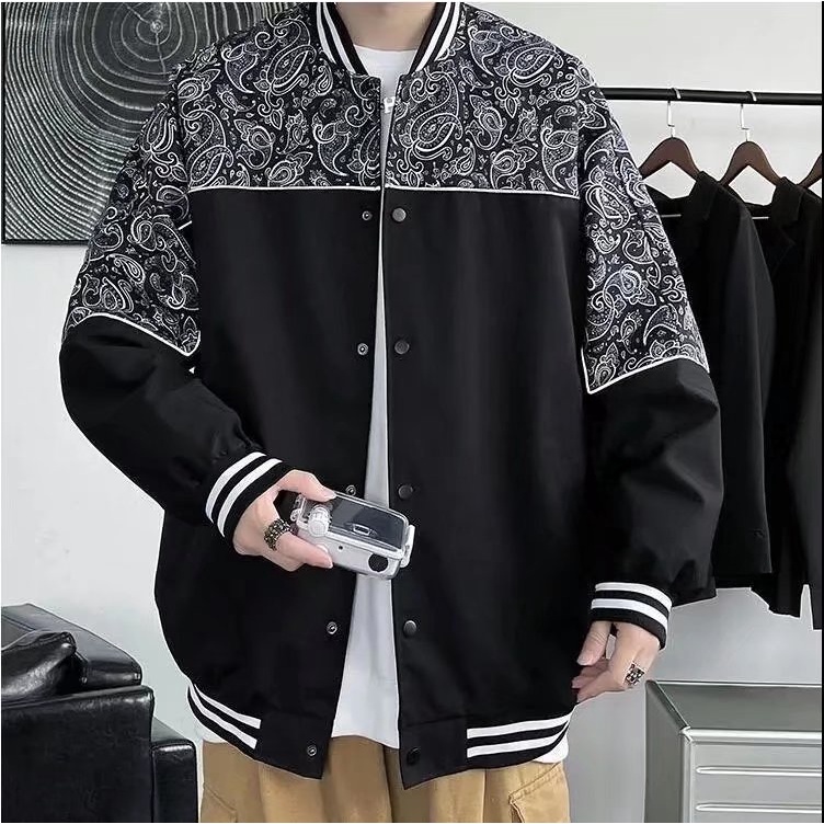 Áo Khoác Bóng Chày In Chữ Phong Cách hip hop Hàn Quốc Thời Trang Cho Nam Và Nữ