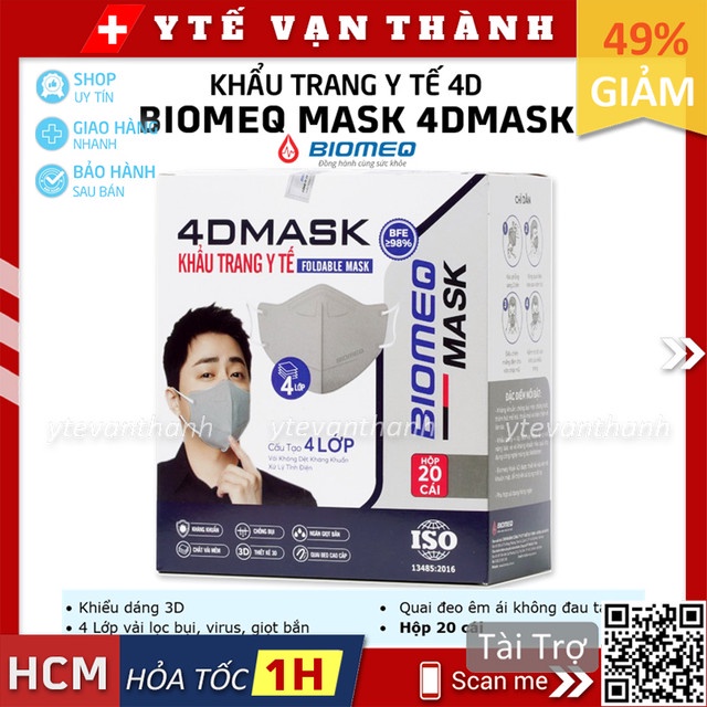 Khẩu Trang 4D Biomeq 4DMASK 4 Lớp (Hộp 20 Cái) -VT0771