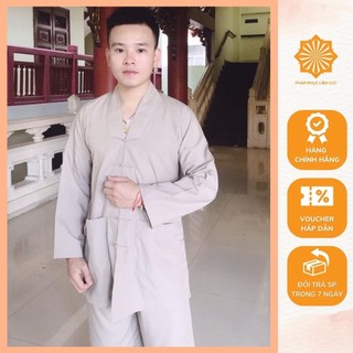 Đồ lam đi chùa nam - Pháp phục mẫu La Hán vải kate, bền màu không nhăn xưởng may Liên Cúc