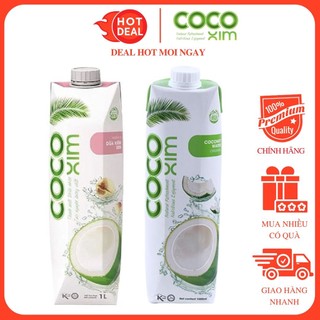 Nước dừa đóng hộp Cocoxim Xanh/Sen Hộp 1L