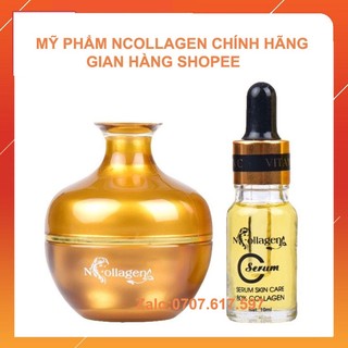 Bộ dưỡng da - Kem face nhân sâm serum c giúp mờ thâm nám tàn nhang Ncollagen 35ml
