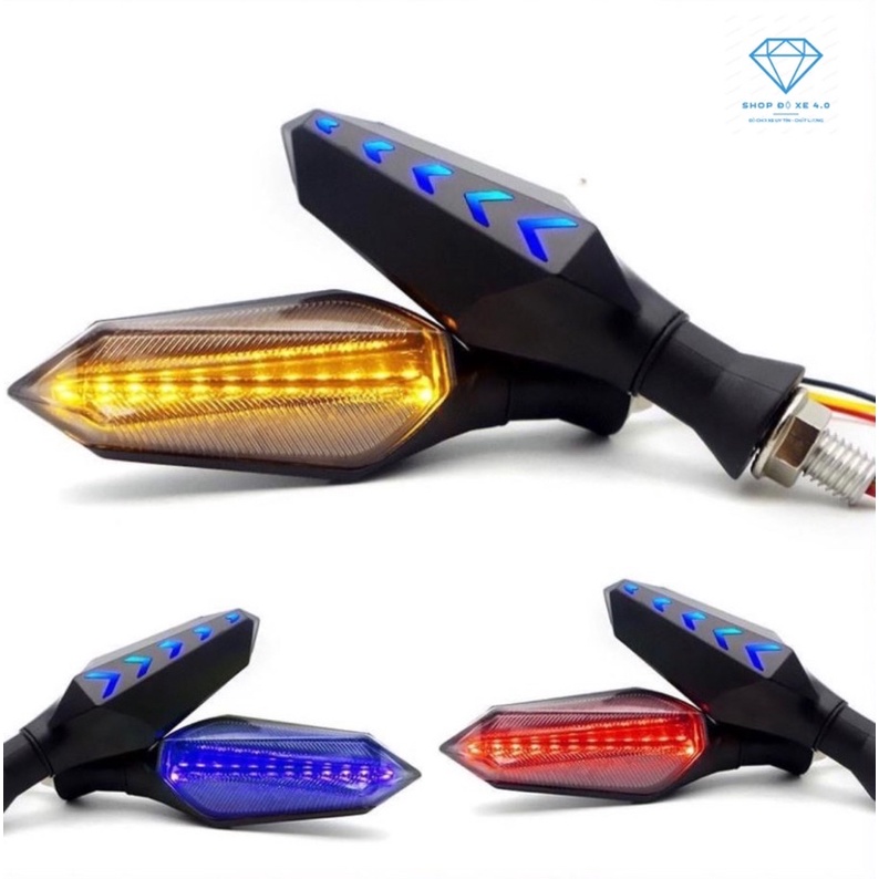 Xi nhan xe máy - Xi nhan led chạy Audi 2 mặt ( giá 1 cặp )