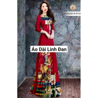 Áo dài in 3D vải lụa nhật sang trọng - Áo Dài Linh Đan