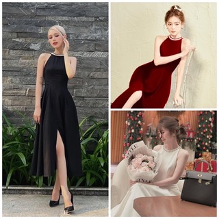 MAXI CỔ YẾM VIỀN ĐÁ XẺ ĐÙI 🍂