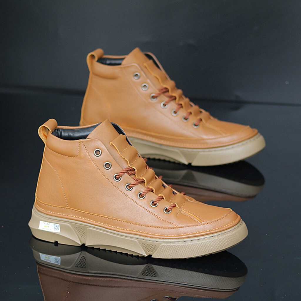 Giày da nam cao cổ-Giày boot nam-Mẫu mới nhất 2023-Kiểu dáng thể thao trẻ trung- Chất da chuẩn- Bảo hành 12 tháng