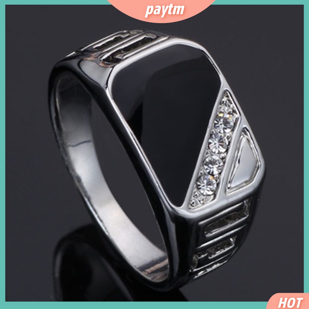 {PTM} Nhẫn đeo tay bản rộng đính đá thời trang cho nam
