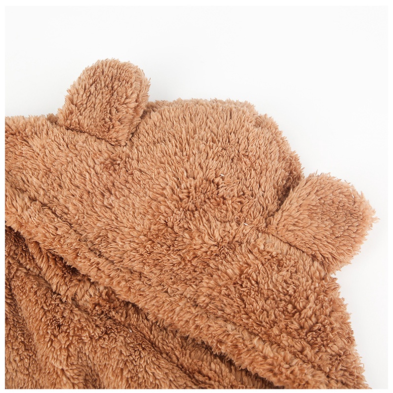 Nón Lông Quai Dài Làm Khăn Cổ Có Túi Giữ Ấm Tay Hình Gấu 3 IN 1 RQN2230