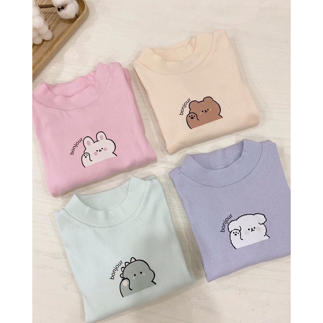 Bộ cotton tăm cổ 3p giữ nhiệt bé trai bé gái | Dotori