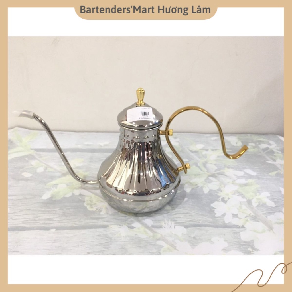Bình Đun Nước Coffee Drip Kettle 650CC Màu Bạc