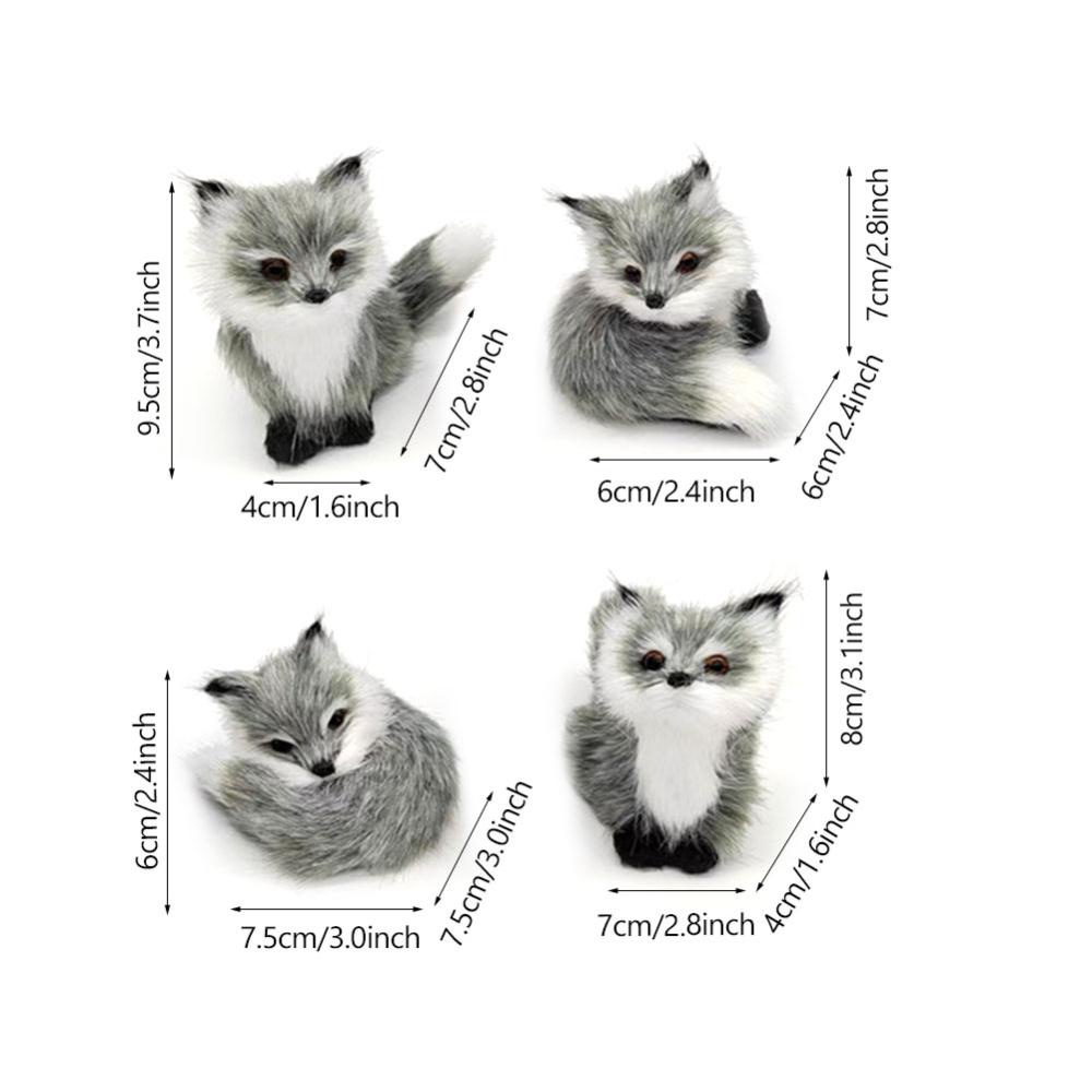 Mô Hình Cáo Nhồi Bông Mini P4W7 Trang Trí Nhà Cửa Sinh Nhật Cho Bé