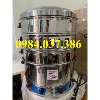 Nồi hấp bánh bao bằng điện 52cm 3 tầng hấp