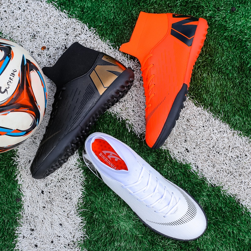 TF Soccer Shoes 35-44 Giày bóng đá cổ cao đế đinh dài phong cách trẻ trung dành cho học sinh tiểu học