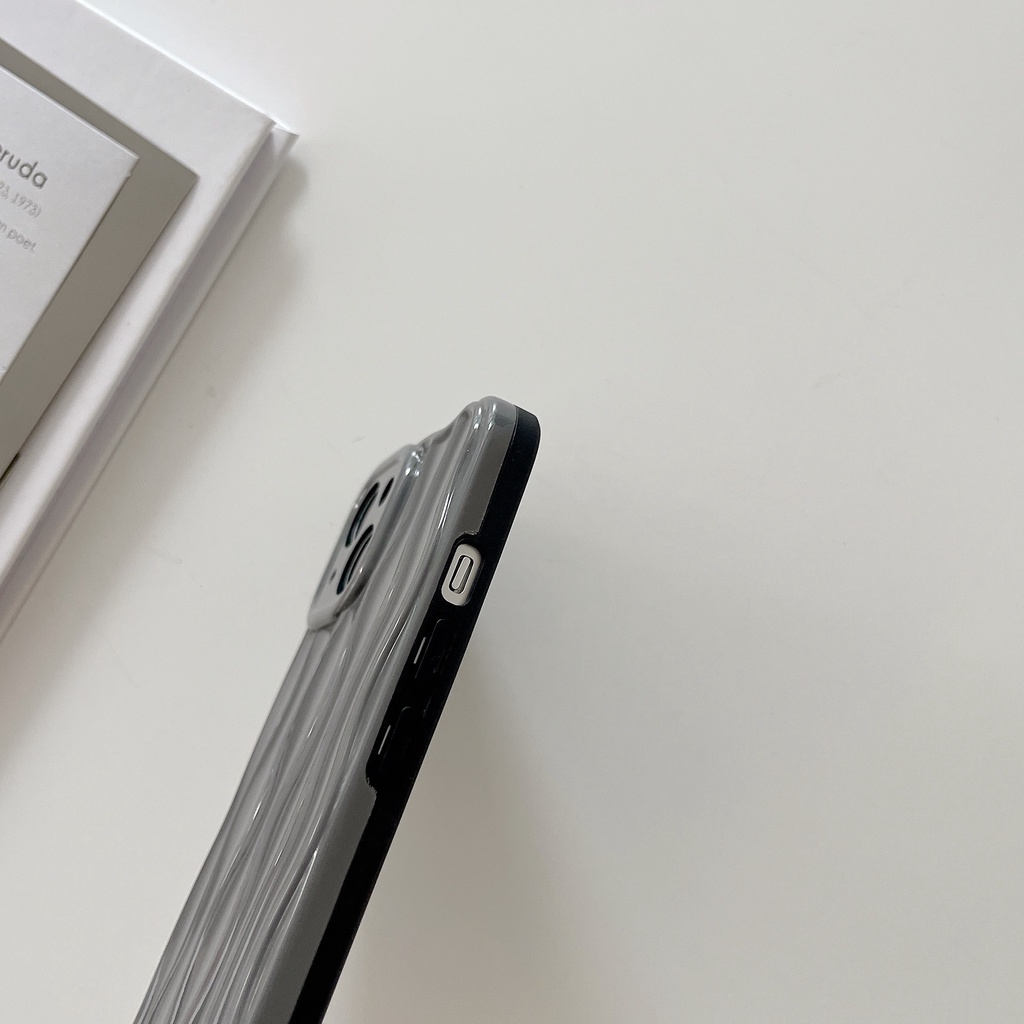 Ốp Điện Thoại Màu Xám 3D Thời Trang Chống Sốc Cho iPhone 14 / 13 / 12 / 11