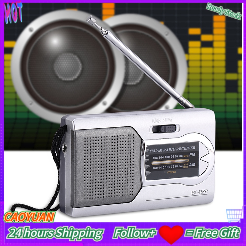 Radio stereo AM/FM siêu mỏng nhỏ gọn tích hợp loa mini