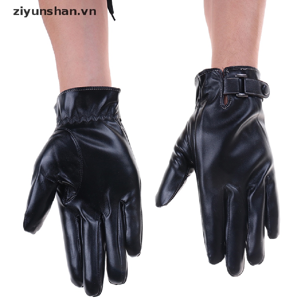 Găng Tay Da Lái Xe Cảm Ứng Giữ Ấm Mùa Đông ziyunshan