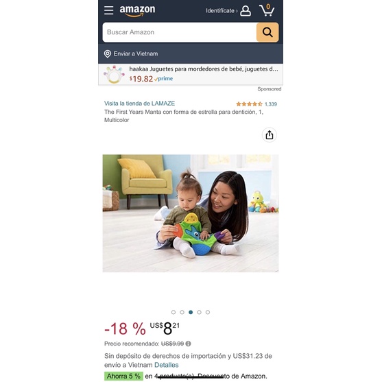 Khăn Gặm Nướu Kèm Đồ Chơi Tương Tác Phát Triển Giác Quan Cho Bé - Lamaze Sammy The Starfish Blankie