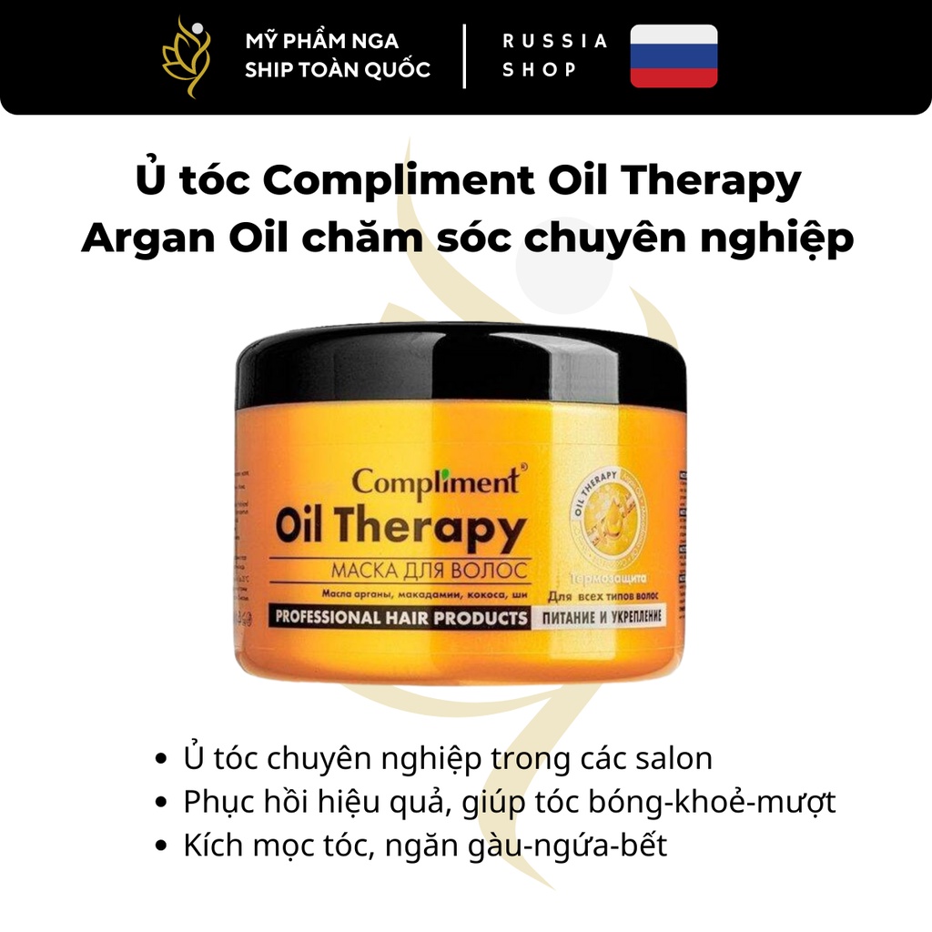 Ủ tóc Compliment Oil Therapy phục hồi & dưỡng tóc chắc khoẻ, bóng mượt, bồng bềnh, vào nếp