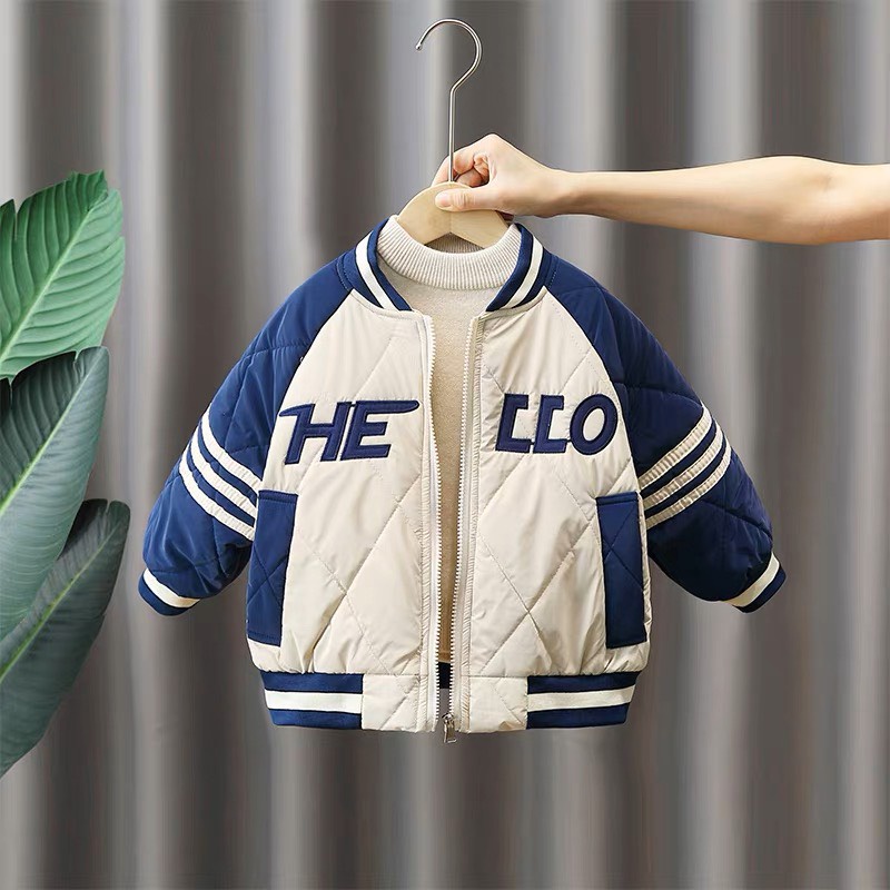 Áo Khoác Bé Trai, Áo Khoác Bomber Nỉ Phao Chần Bông Kiểu Dáng Thời Trang Siêu Đẹp Cho Bé M012