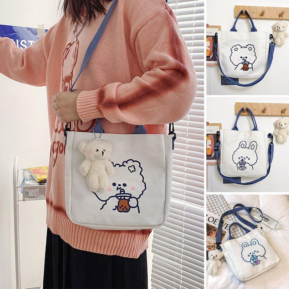 UUMIR Túi Đeo Vai Vải Canvas Hình Vuông Nhỏ Nhắn Xinh Xắn Thời Trang Cho Nữ