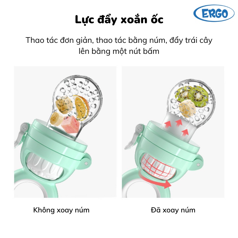 Túi nhai ăn dặm Misuta, túi nhai hoa quả, chống hóc, tiện lợi, an toàn cho bé