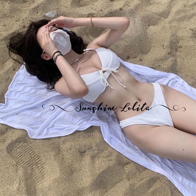 (M200- LilyShop) BIKINI HAI MẢNH TRẮNG XỐP