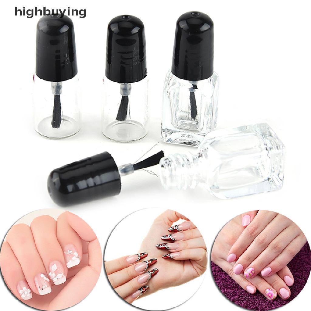 Lọ Thủy Tinh Rỗng 2ml / 3ml Đựng Nước Sơn Móng Tay Có Nắp Màu Đen
