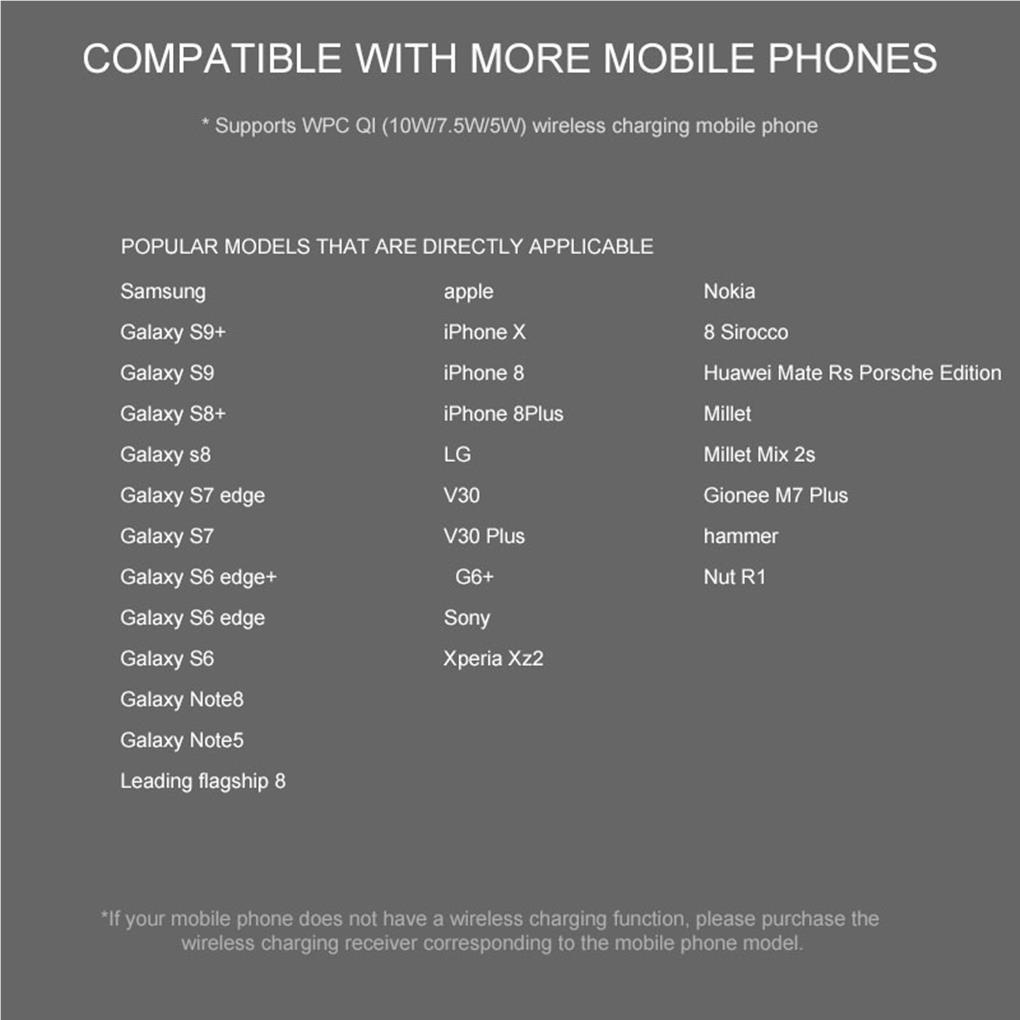 Đệm Sạc Xe Hơi Hai Trong Một 7 5W Chống Sốc Chống Trượt An Toàn Chuyên Dụng