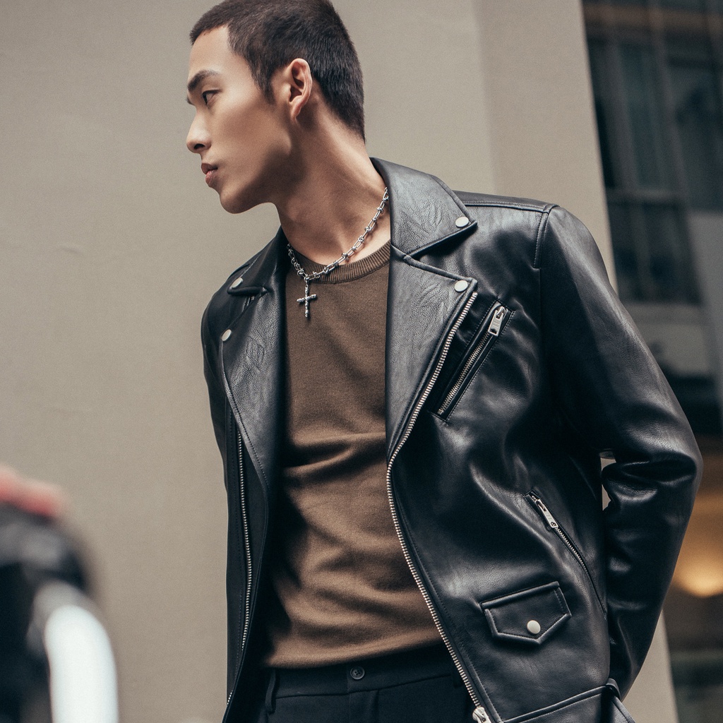 Áo khoác da nam Prenium Highway (Menswear) Brandon Biker