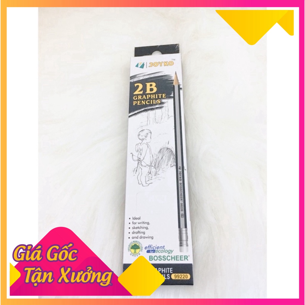 Hộp 12 chiếc bút chì 2B dạ quang