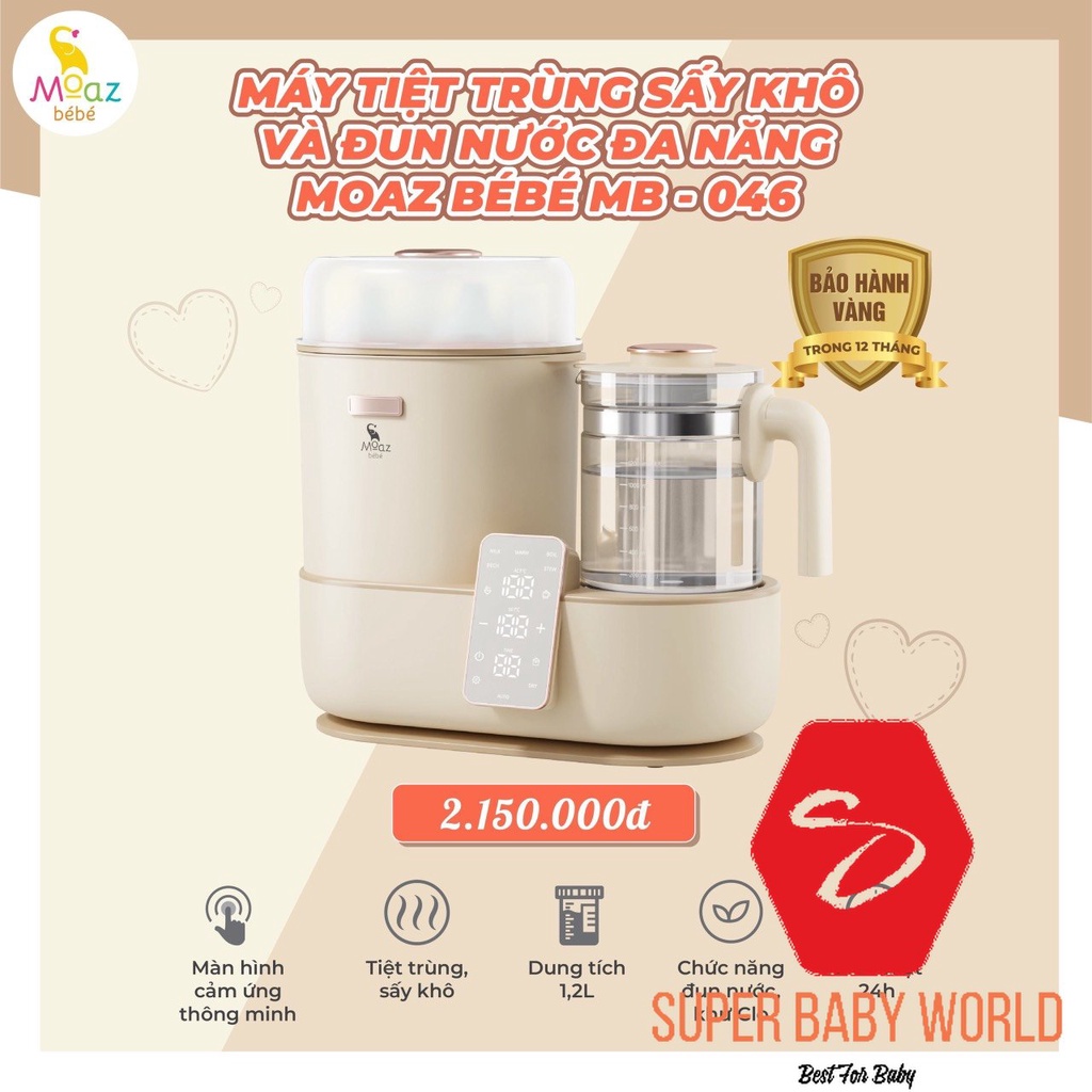 Máy tiệt trùng sấy khô và đun nước đa năng Moaz BéBé MB-046