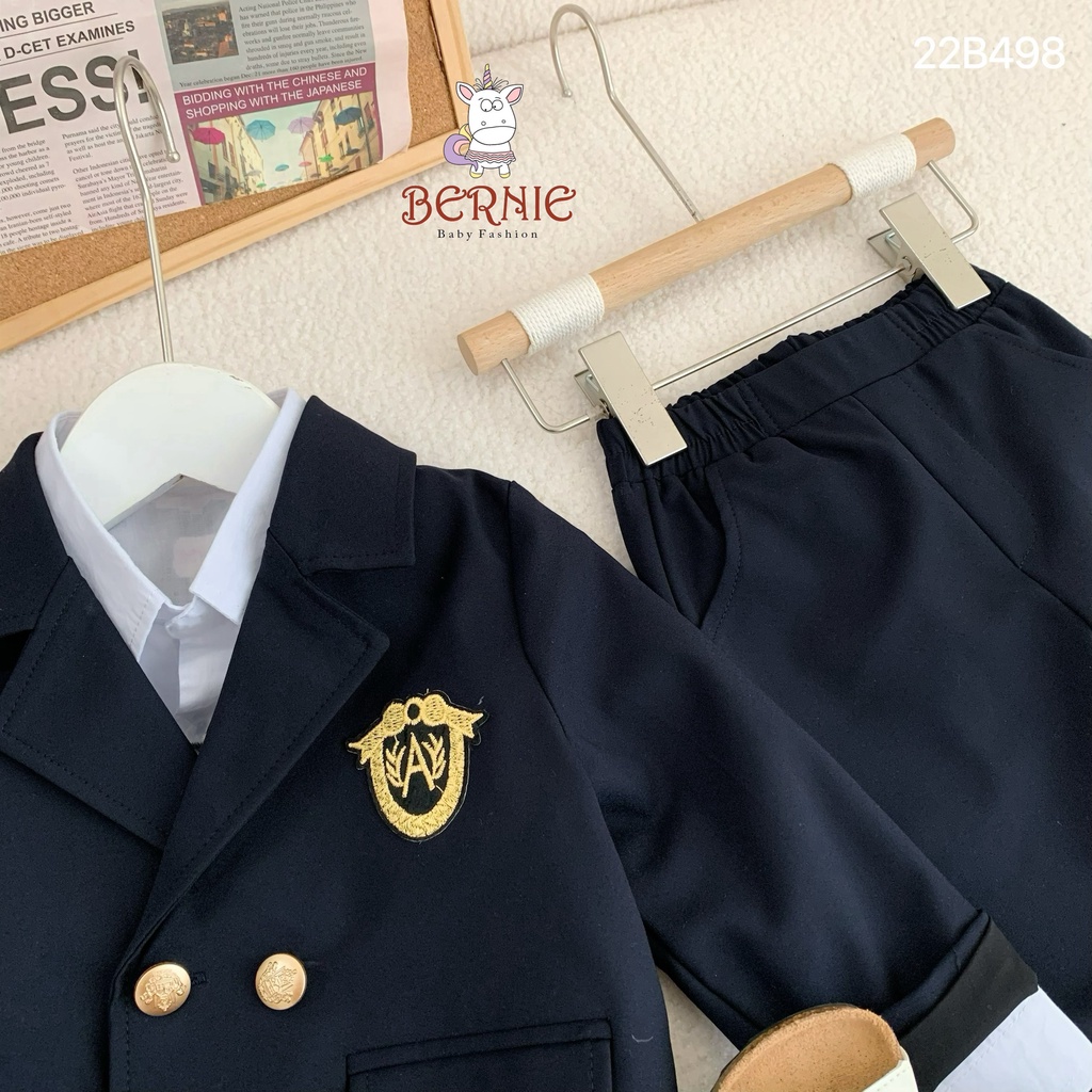 Set vest phong cách Hàn Quốc cho bé trai, bộ complet suit công tử hàng đẹp