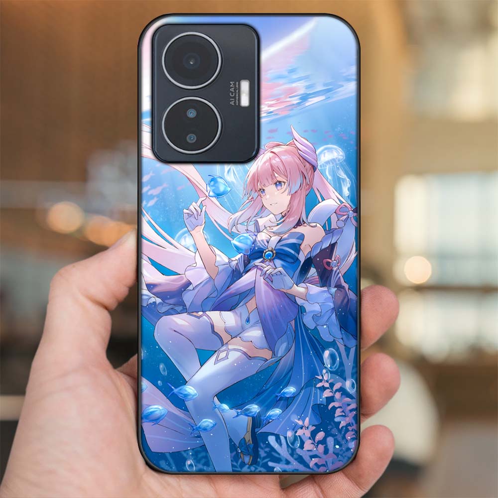 Ốp lưng Vivo Y55 2022 viền đen in hình Sangonomiya Kokomi Genshin Impact