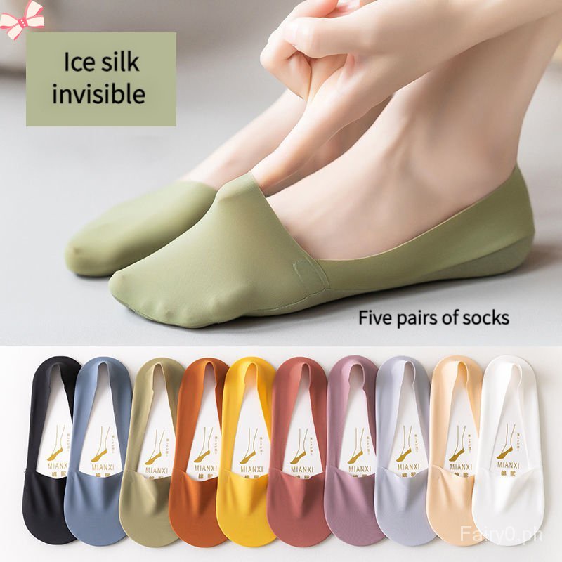 Vớ Thuyền Bằng Silicone Cotton Siêu Mỏng Thoáng Khí Chống Trượt Cho Nam Nữ