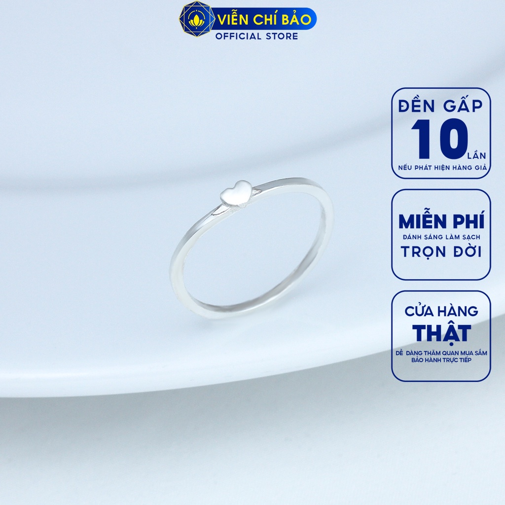 Nhẫn bạc nữ Trái Tim chất liệu bạc 925 thời trang phụ kiện trang sức nữ thương hiệu Viễn Chí Bảo N400156