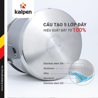 Nồi luộc gà inox 304 Kalpen Lermat, nồi luộc gà bếp từ, nồi to luộc gà nguyện con 28 - 30 cm